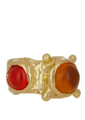 Pulp Ring in Brass - Yellow & Orange