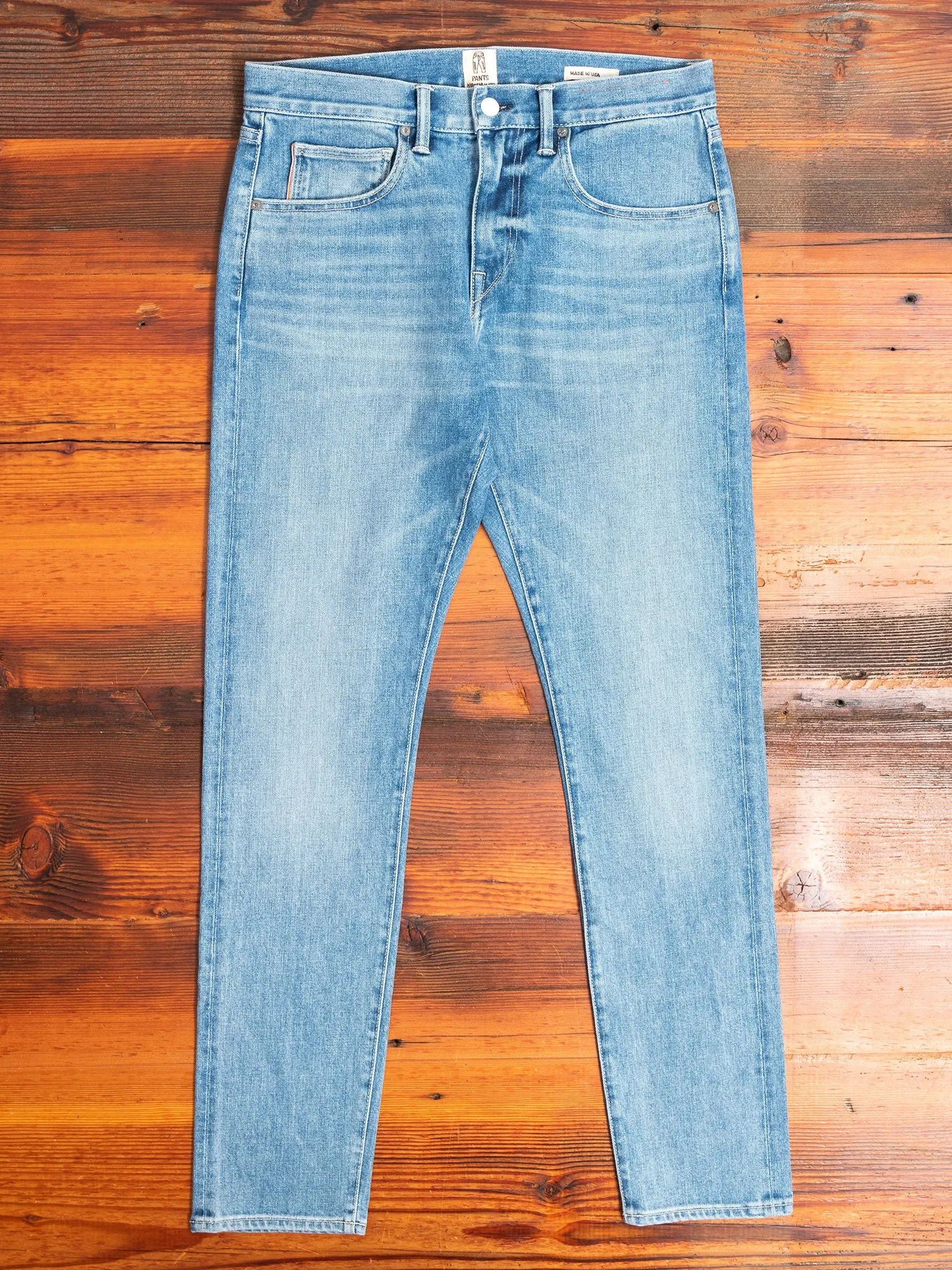 "Geddy" 14oz Washed Indigo Stretch Selvedge Denim - Scissors Slim Tapered