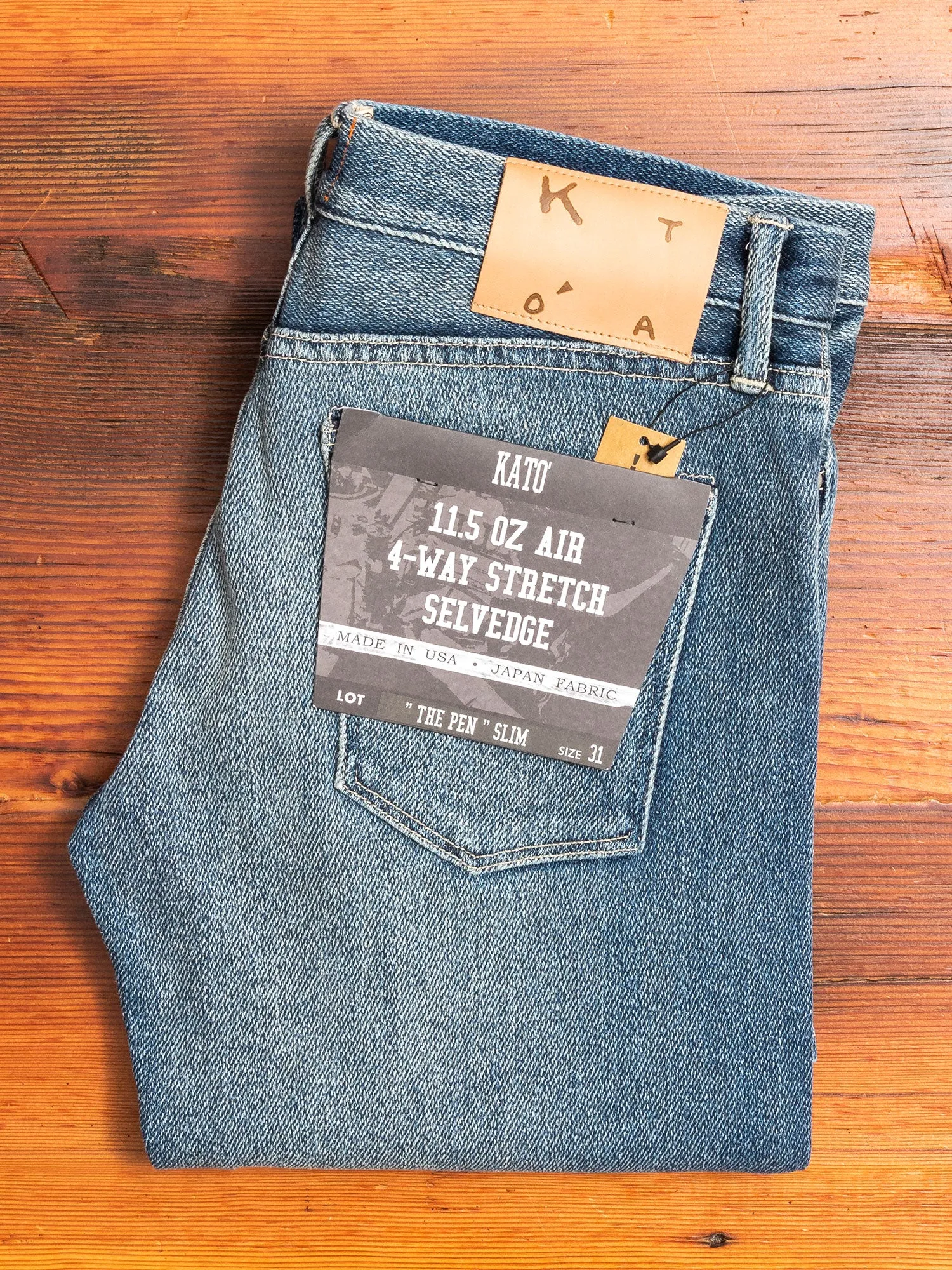 "Joey" 11.5oz Washed Indigo Stretch Selvedge Air Denim - Pen Slim