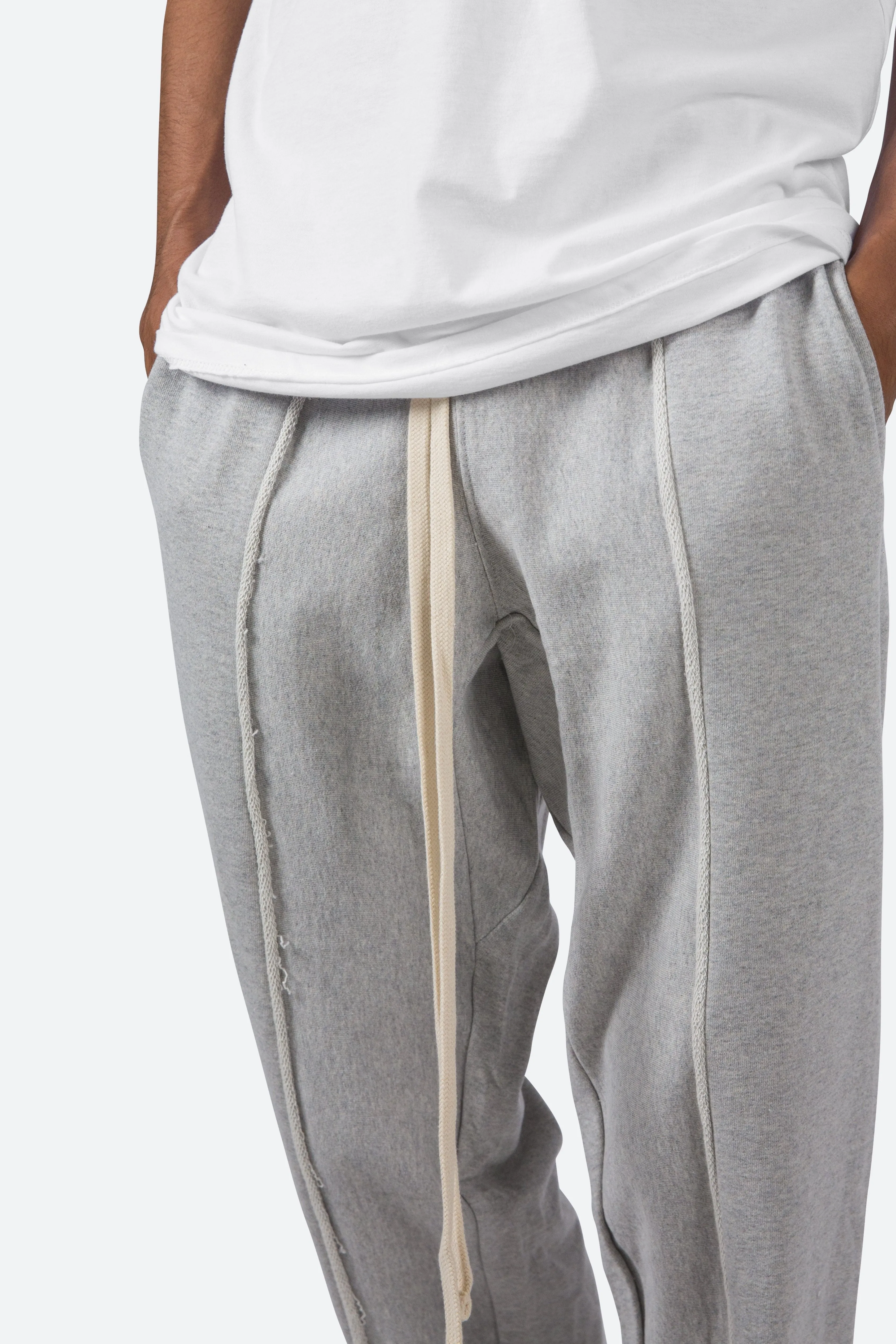 Raw Pleated Sweatpants - Grey