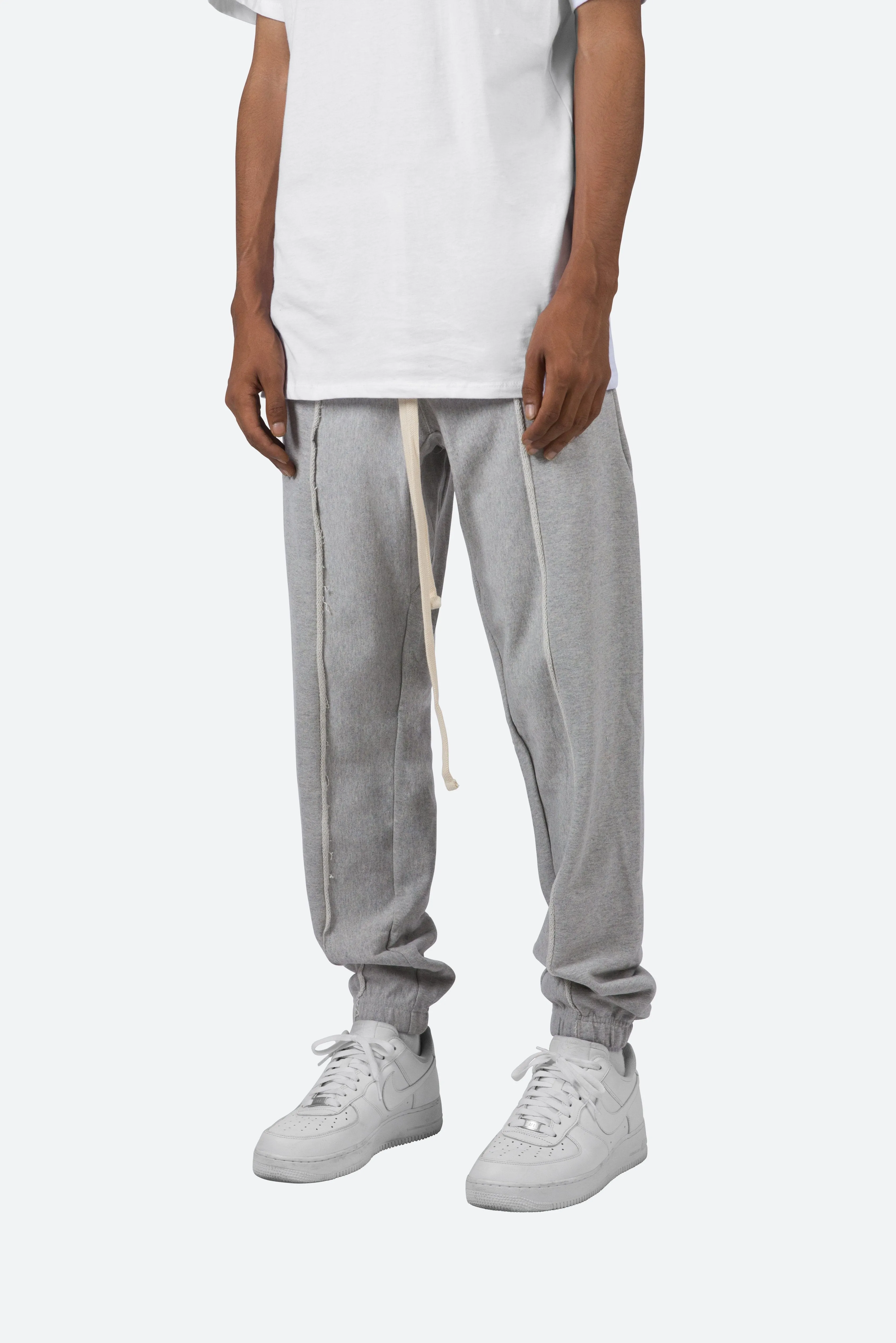 Raw Pleated Sweatpants - Grey