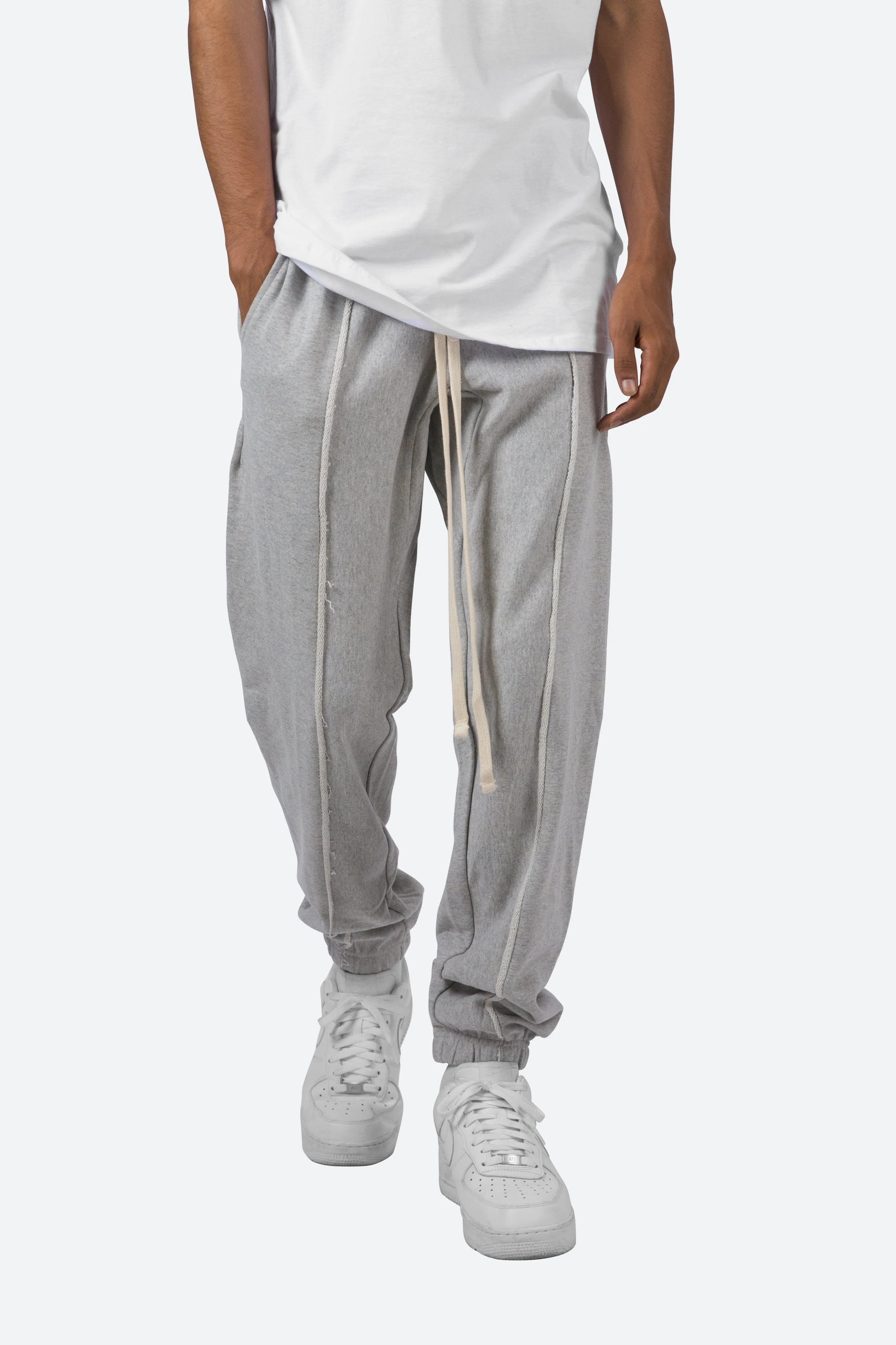 Raw Pleated Sweatpants - Grey