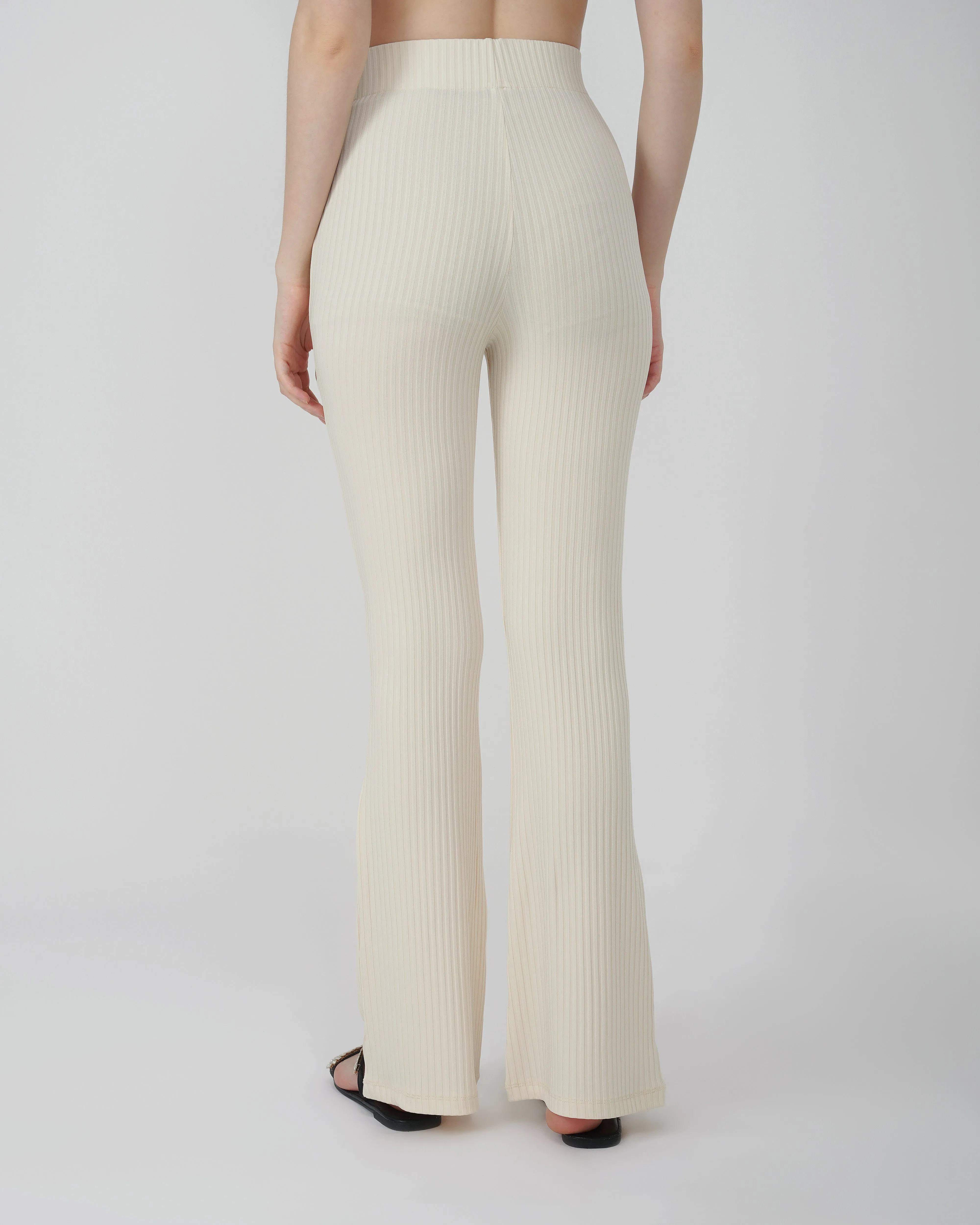 RIBBED FLARED TROUSER