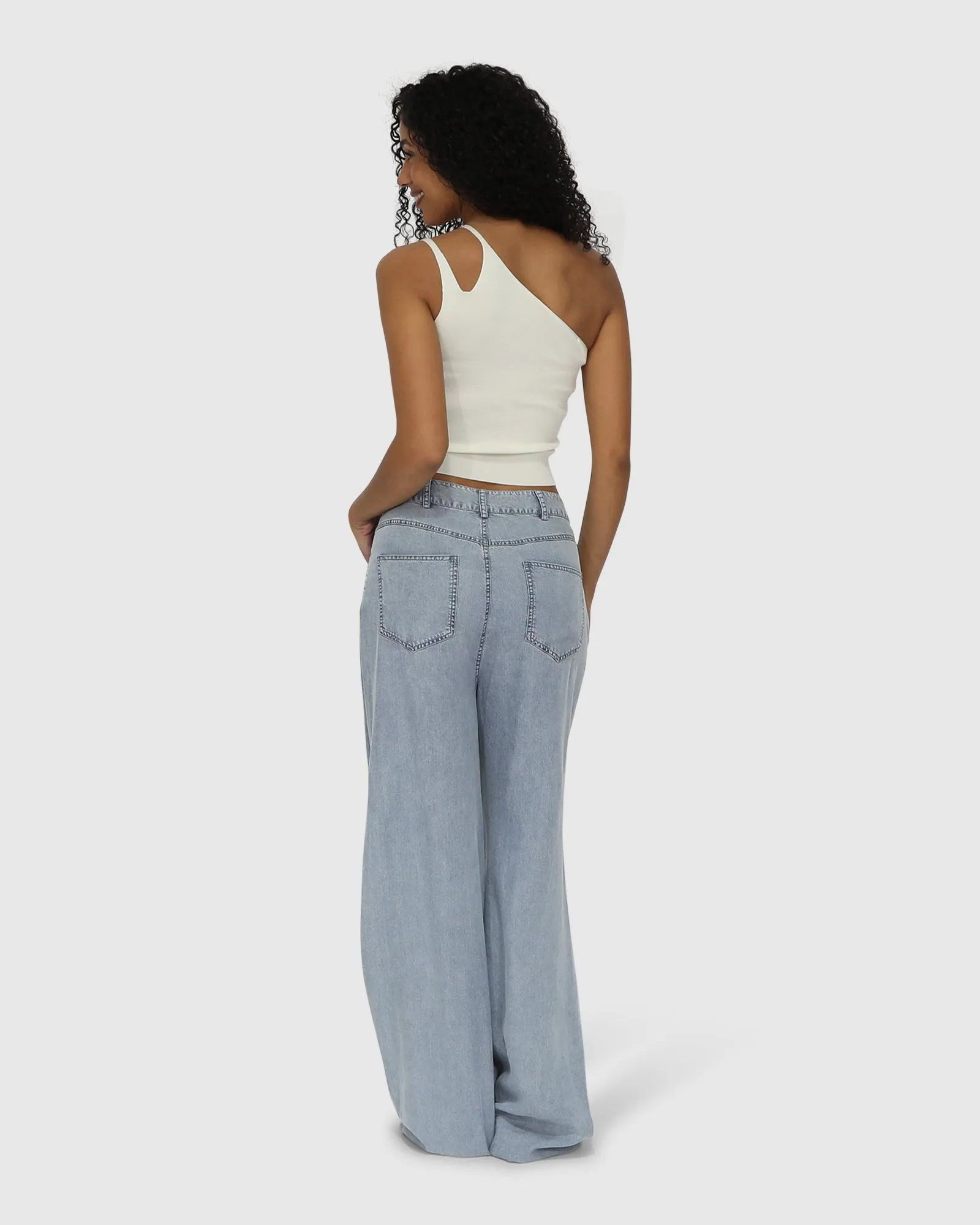 Set On You Wide Leg Pant - Stonewash