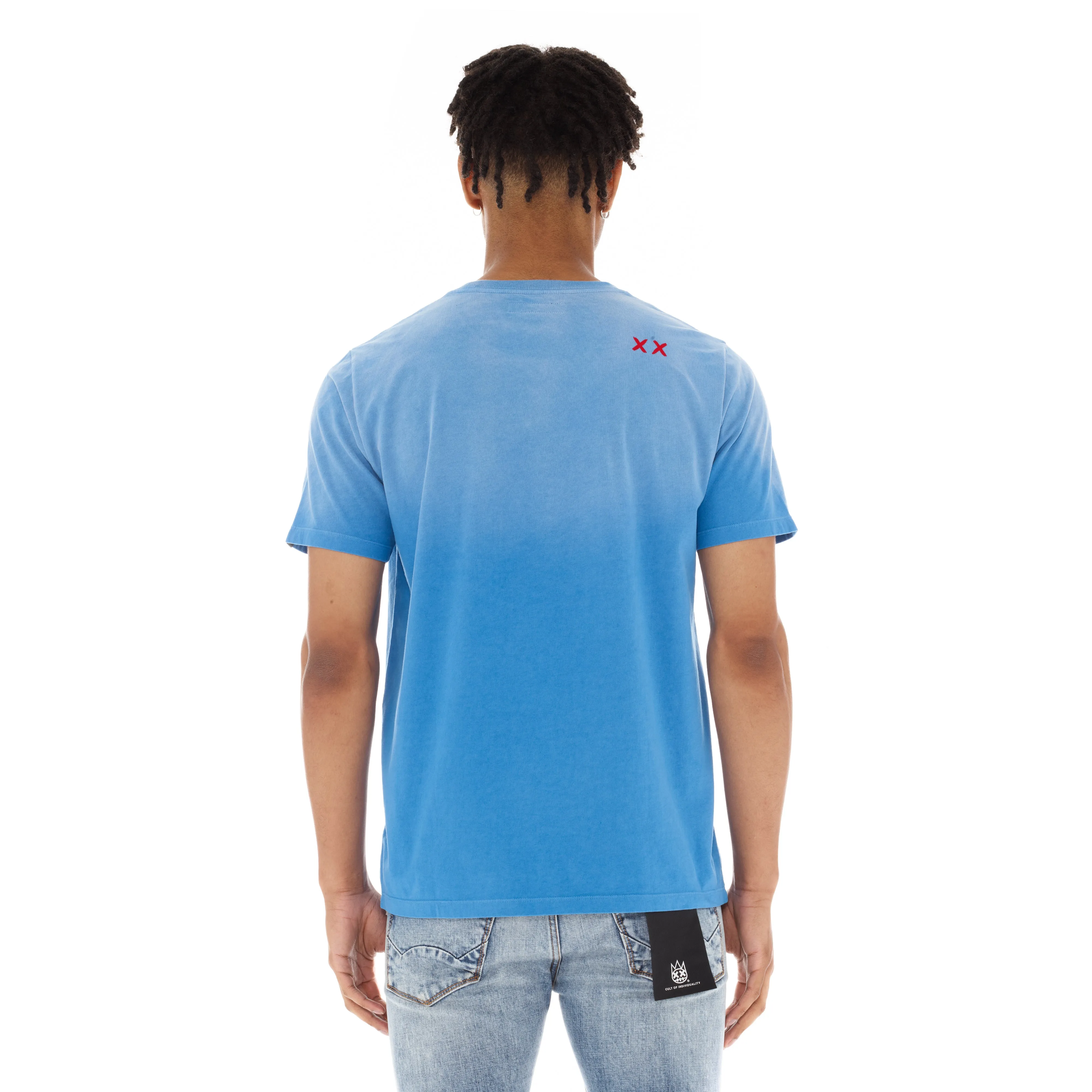 SHIMUCHAN LOGO SHORT SLEEVE CREW NECK TEE IN VINTAGE BLUE