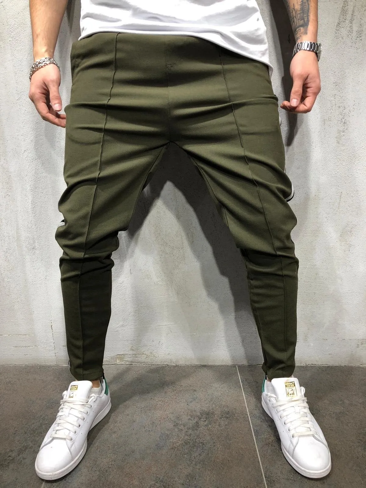 Sneakerjeans Khaki Side Striped Jogger Pant A297