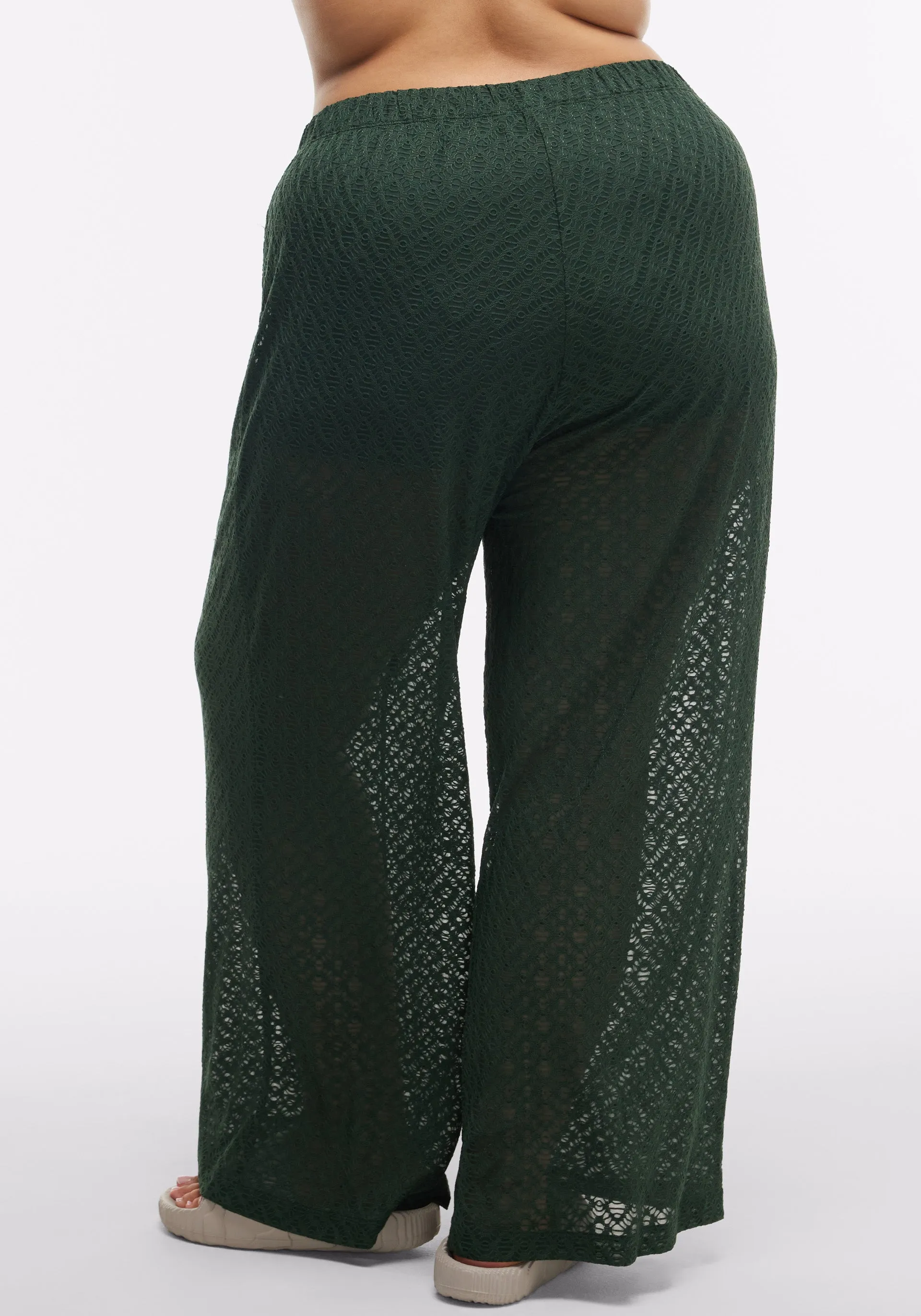 Stretch Crochet Wide Leg Pant