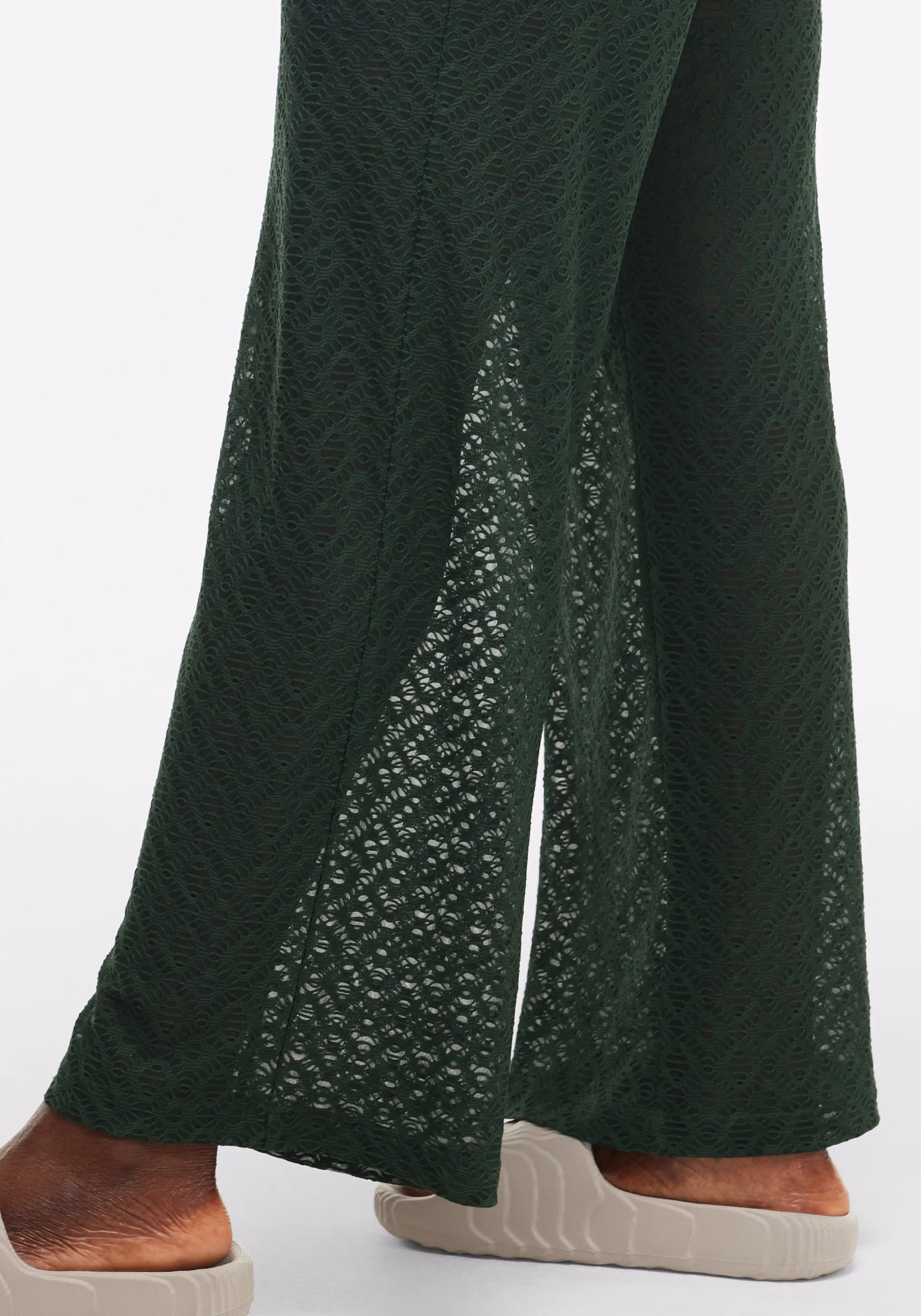 Stretch Crochet Wide Leg Pant