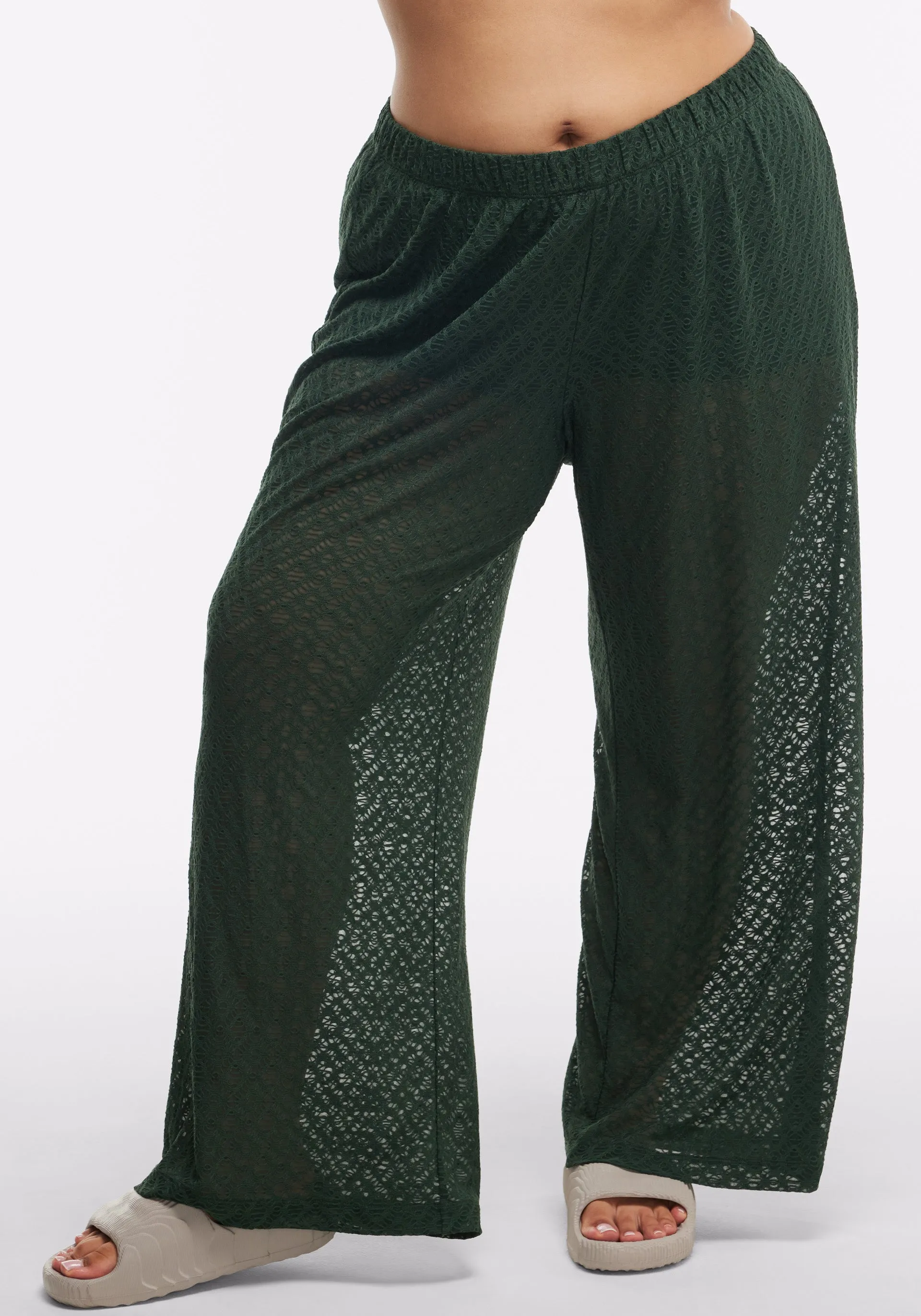 Stretch Crochet Wide Leg Pant