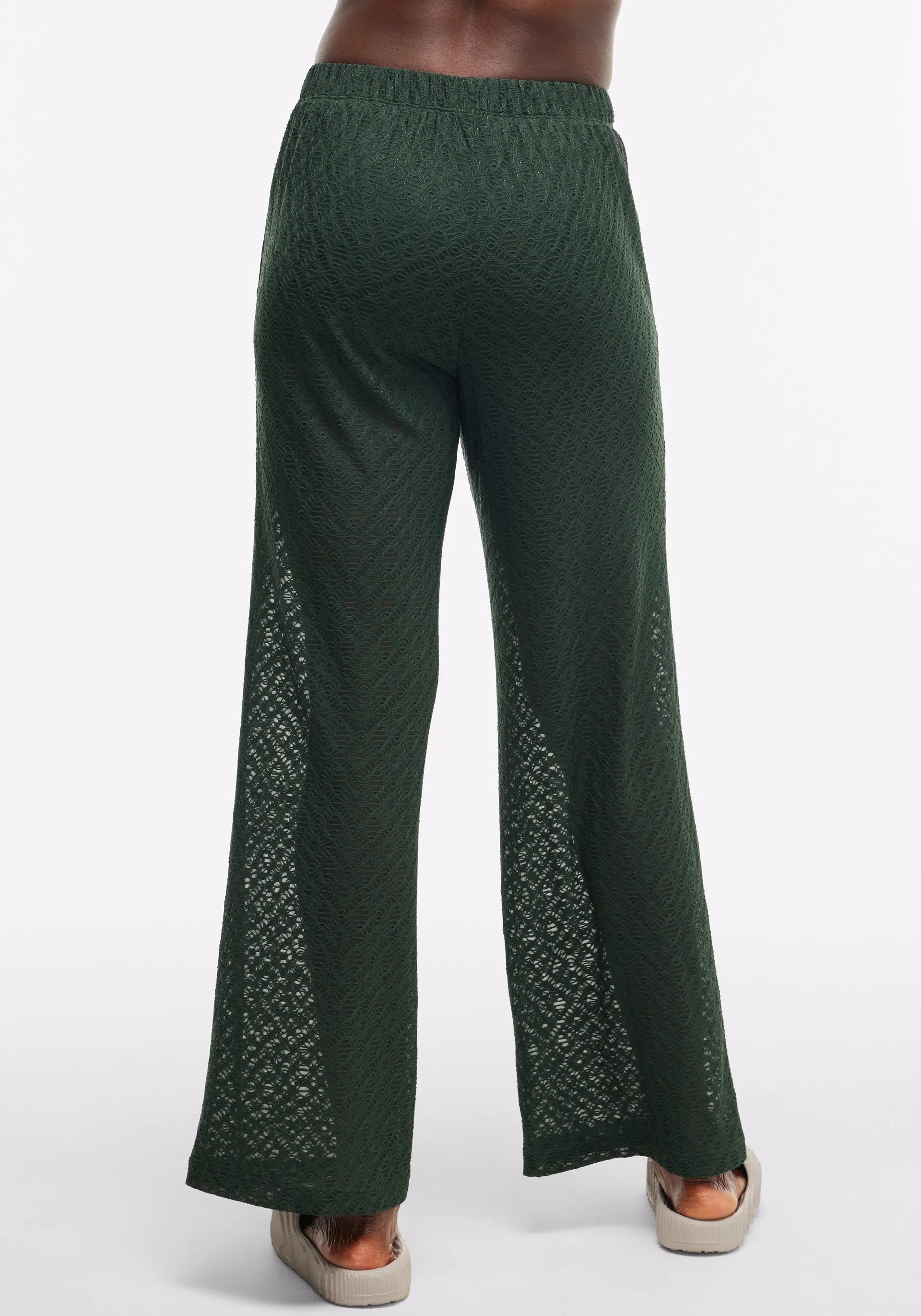 Stretch Crochet Wide Leg Pant