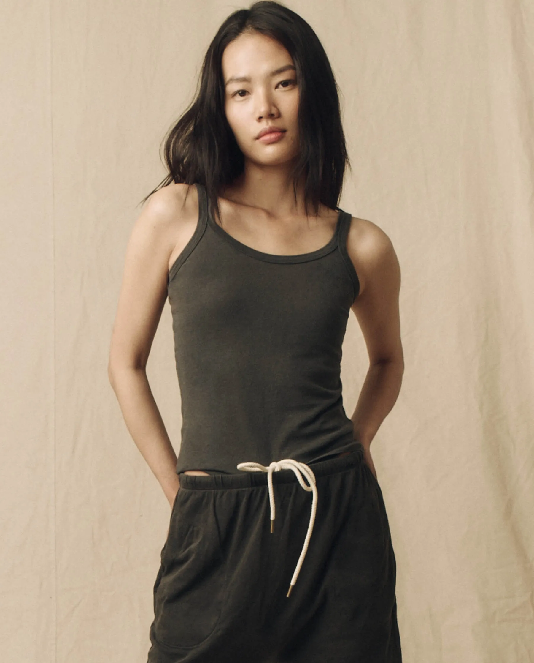 The Slim Tank. Solid -- Washed Black