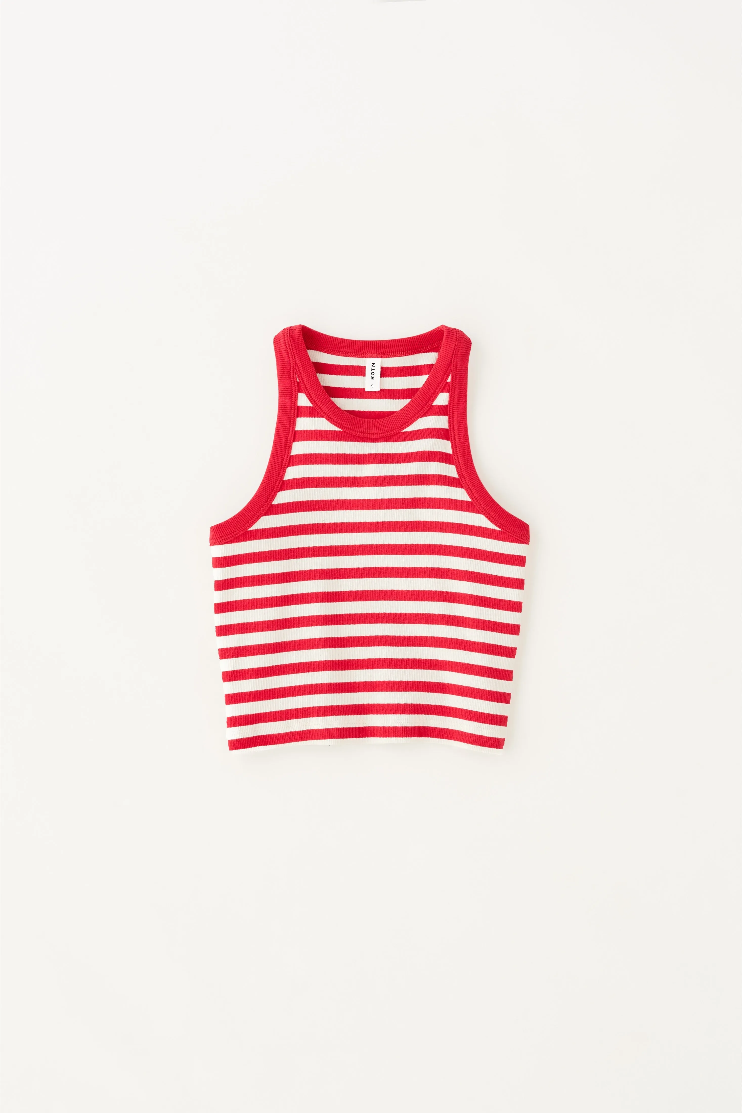 Women's Crop Racer Tank in Jester Red/Marshmallow