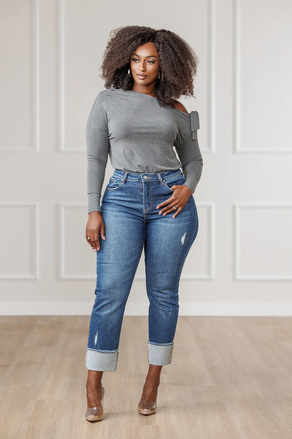 Zarah Cuffed Slim Leg Jeans