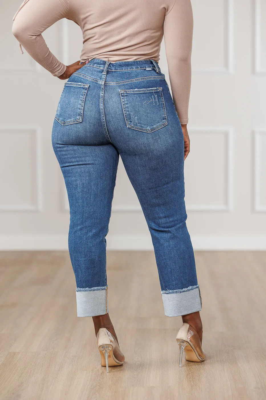 Zarah Cuffed Slim Leg Jeans