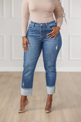 Zarah Cuffed Slim Leg Jeans