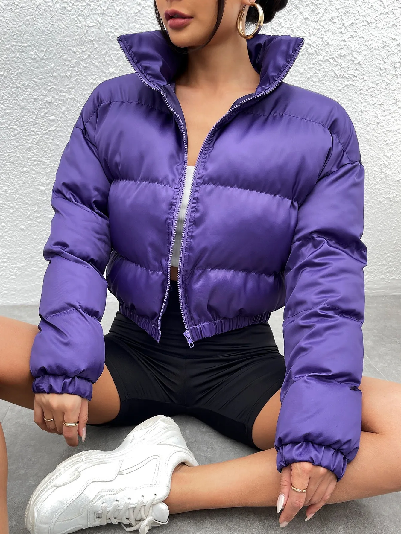 Zip Up Full Collar Puffer